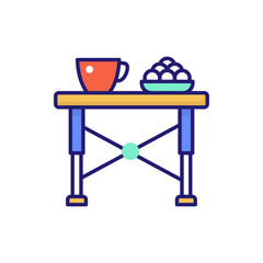 Camping Table Flat Icon Style illustration. EPS 10 File