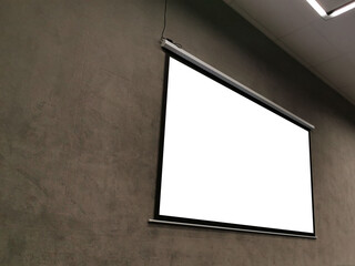 projector screen on the wall
