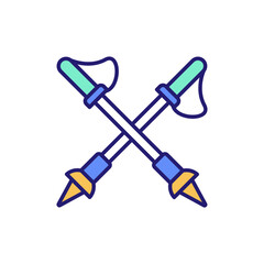 Trekking Pole Flat Icon Style illustration. EPS 10 File