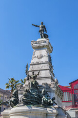 Obraz premium Detail of the monument to Prince Henry the Navigator (1900) in Infante Dom Henrique Square. Porto, Portugal.