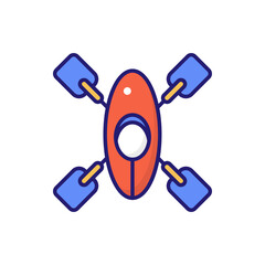 Canoe Flat Icon Style illustration. EPS 10 File