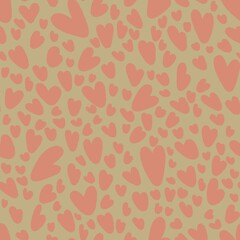 seamless valentines day heart pink and beige pattern