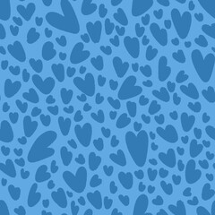 seamless valentines day heart dark blue and light blue pattern