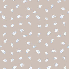 Seamless Autumn Themed White Falling Leaves for Textile and Fabric Products, Wallpapers, Covers and more