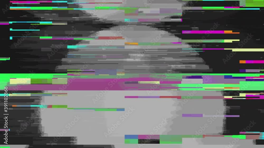 Poster colored noise with circles flow up glitch loop abstract background