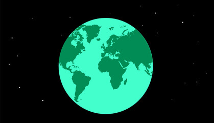 earth in space. Greenpeace, green planet, environmental protection.