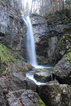 Sibli Wasserfall Tegernsee Bayern Deutschland Alpen Berge Fels Natur Wald See Bach Fluss Langzeitbelichtung