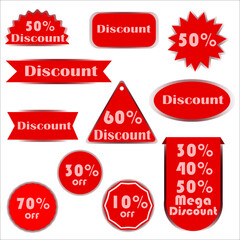 Discount stickers set