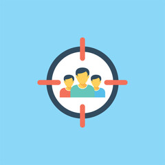 
Flat design icon of community network
