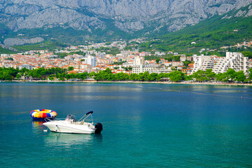 Fototapeta na wymiar Beautiful viewof the Adriatic Sea at Makarska Riviera, Dalmatia, Croatia