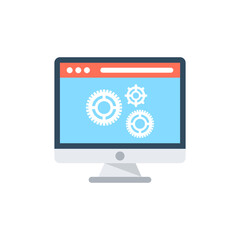 
Abstract flat vector illustration of software coding and development concept 
