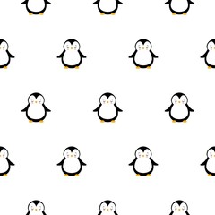 Cute Penguin Cartoon Seamless Pattern Background Kawaii style