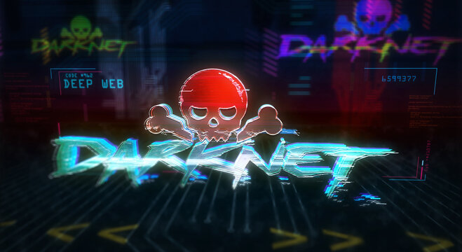 Cyberpunk style darknet cybercrime or darkweb