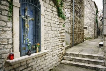 Fototapeta na wymiar imagen de cristo crucificado,Sibenik, costa dalmata, Croacia, europa
