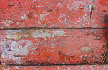 rusty metal background. old red brick wall. red boards. Wooden background. Old doors