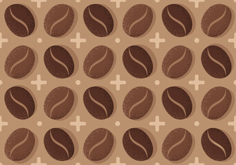 Vintage seamless pattern with coffee beans