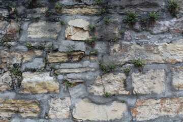 Unregelmäßige Natursteinmauer