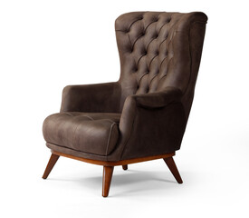 Single modern furniture comfort on white background