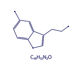 Fototapeta premium Serotonin formula on background. Symbol. Vector illustration.
