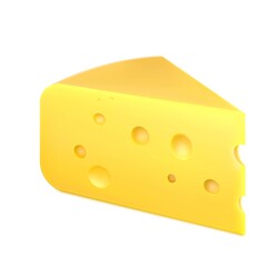 Realistic cheese isolated on white background. Vector illustration. EPS10.