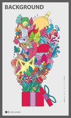 
colorful poster background, with snow ornaments, Christmas special. for print materials, posters, brochures