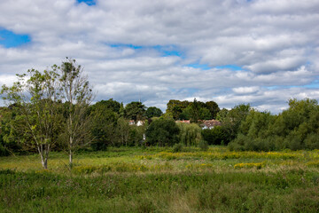 Fototapeta na wymiar Sawbridgeworth in Hertfordshire a view from the River Stort
