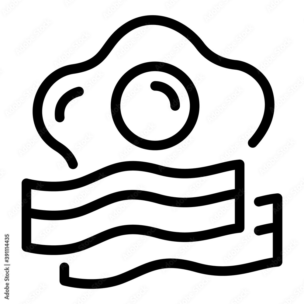 Poster egg bacon icon. outline egg bacon vector icon for web design isolated on white background