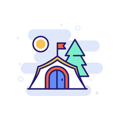 Camping Site Icon Style illustration. EPS 10 File