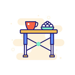 Camping Table Icon Style illustration. EPS 10 File