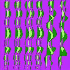 Abstract background, vector, strip pattern, shapes green on pink background.

