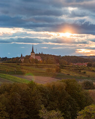 Pfarrkirche Pulkau bei Sonnenuntergang