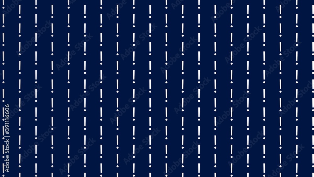 Poster a pattern of exclamation marks on a blue background. 3d rendering.