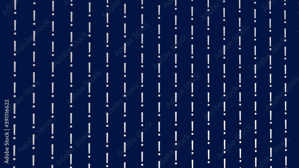 Poster a pattern of exclamation marks on a blue background. 3d rendering.