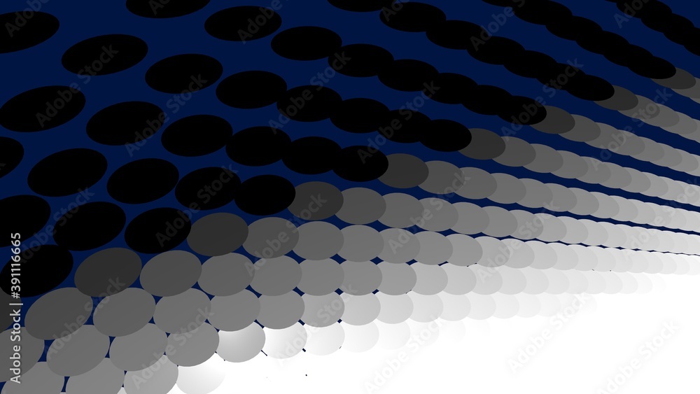 Poster ovals on a blue background. 3d rendering. abstraction.