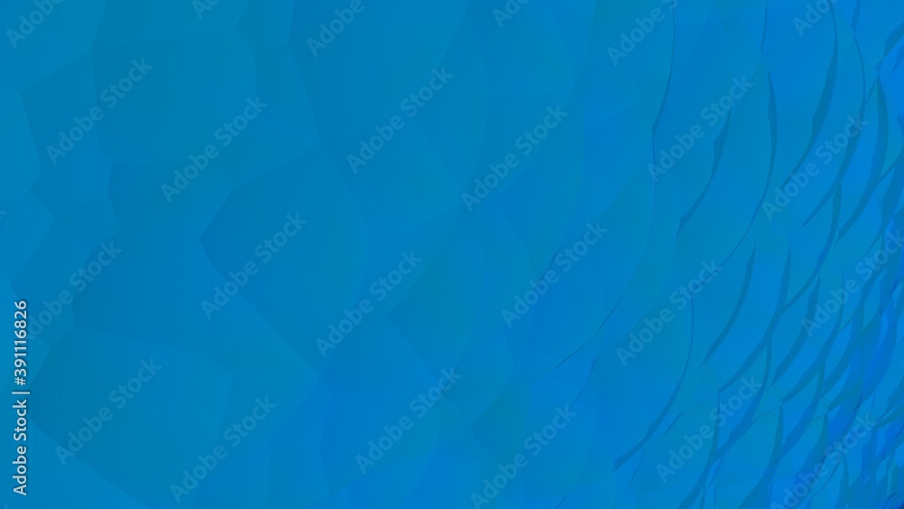 Aufkleber Blue low poly abstract background from circles. Gradient. Desktop wallpaper. 3d rendering