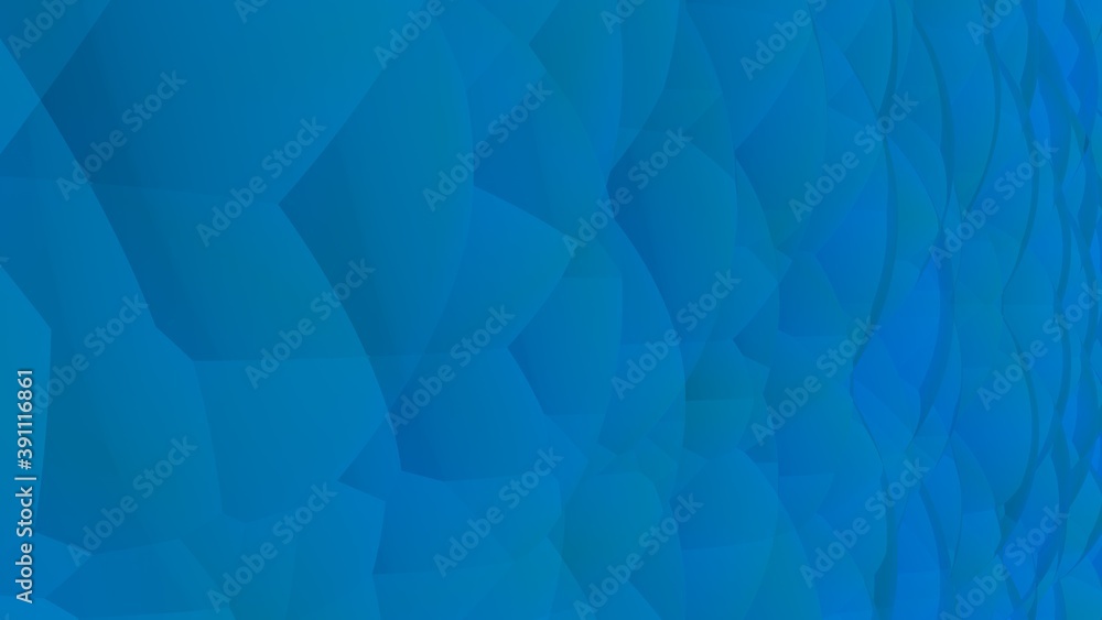 Aufkleber Blue low poly abstract background from circles. Gradient. Desktop wallpaper. 3d rendering