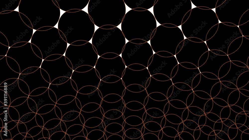 Poster a pattern of black circles. 3d rendering.