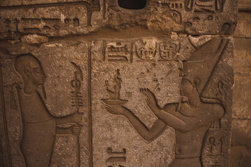 Ancient egyptian hierogliph in the ruins
