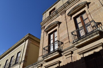 building facades with windows