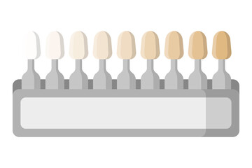 Vector cartoon illustration of teeth whitening dental palette isolated on white background.