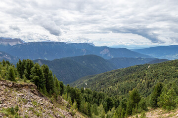 Fototapeta premium Landscape panorama of Seiser Alm in South Tyrol, Italy