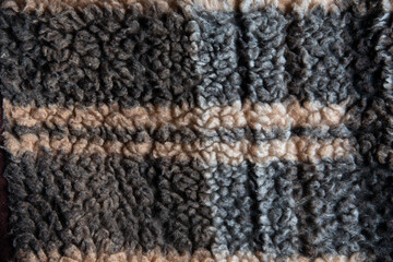 Brown sheep fur natural sheepskin background texture