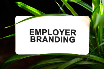 Employer Branding text on white surrounded by green leaves