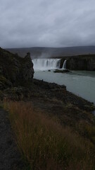 Northern Icelandic Waterfall shaped in a big semi circle