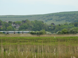 Fields, meadows and a train