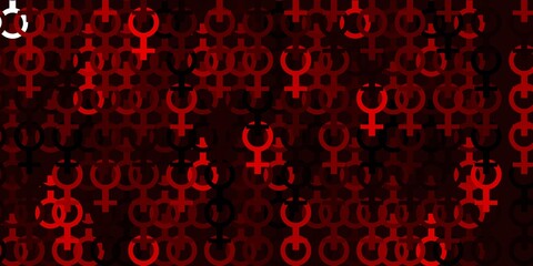 Light Red vector template with businesswoman signs.