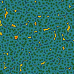 Fototapeta na wymiar Green cell geometries, pattern with fishes