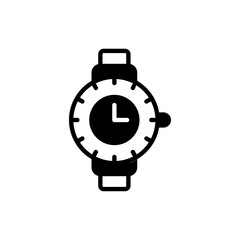 Watch Solid icon style illustration. Eps 10 file