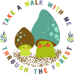 Mushroom print and design for babies.