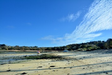 Beautiful seascape at the Pellinec bay of Penvenan in Brittany. France